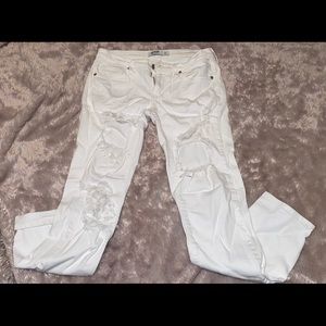 Just Black white distressed skinny jeans